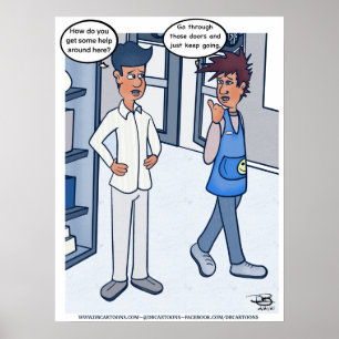 Customer Service Cartoon Poster