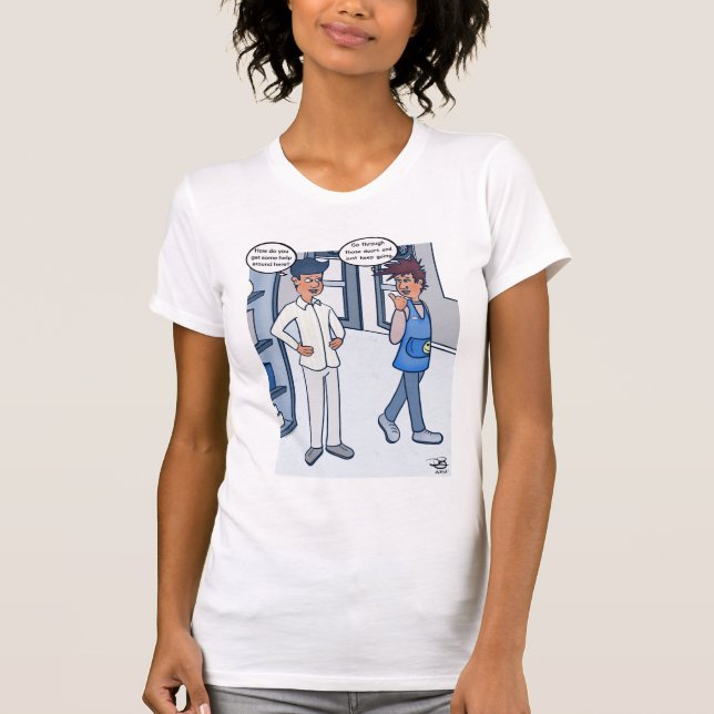 Customer Service Cartoon Women's T-Shirt (Front)