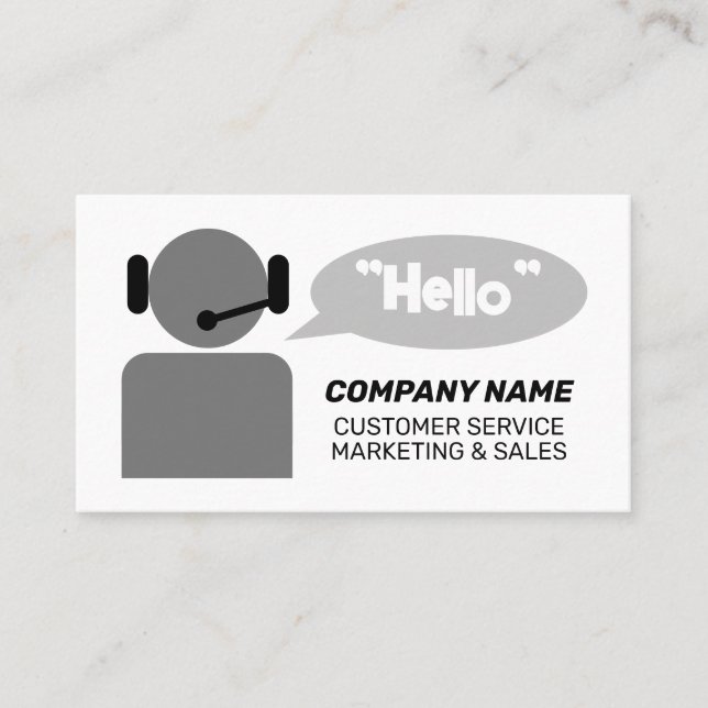 Customer service sales rep telemarketing business card (Front)