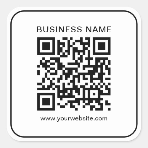 Customer Simple Template Business QR Code White Square Sticker