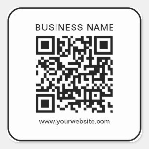 Customer Simple Template Business QR Code White Square Sticker