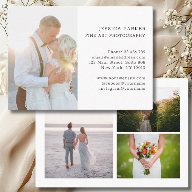 Customer specific 4 photo business card (Customer specific 4 photo photography business card)