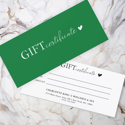 Customer specific Business Gift Certificate