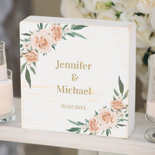 Customer-specific flowers Wood Box Sign