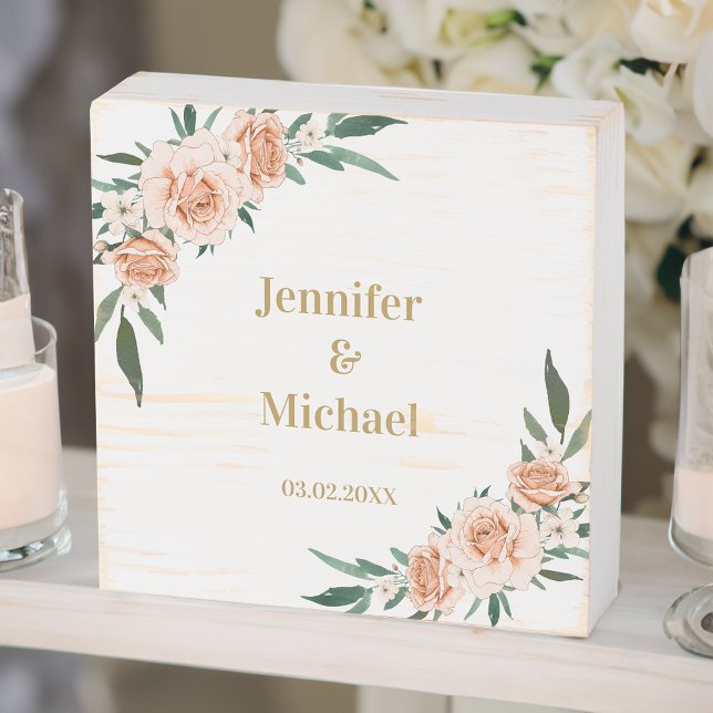 Customer-specific flowers Wood Box Sign (Creator Uploaded)