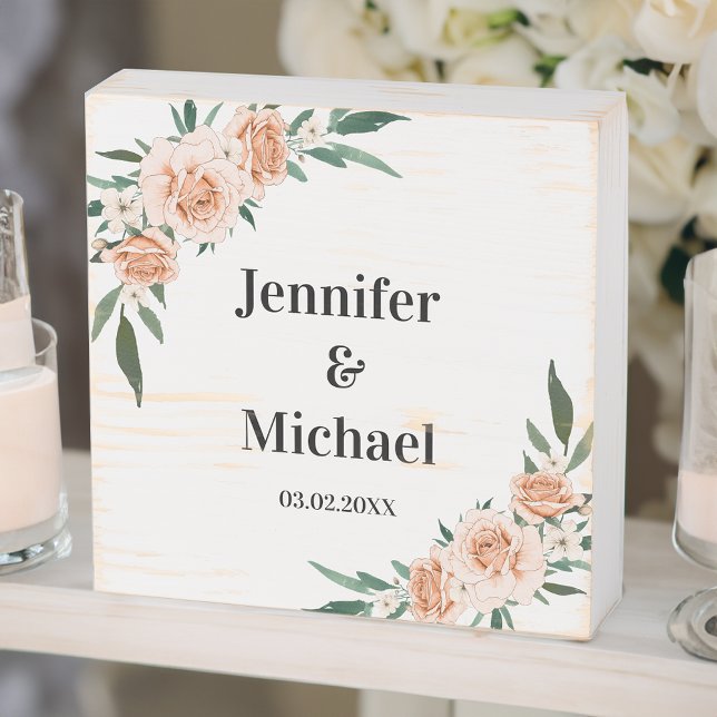 Customer-specific flowers Wood Box Sign (Creator Uploaded)