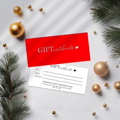 Customer specific Logo Business Gift Certificate