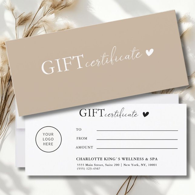 Customer specific Logo Business Gift Certificate (Customer specific, Logo Business Gift Certificate)