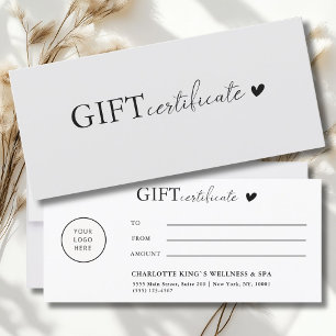 Customer specific Logo Business Gift Certificate