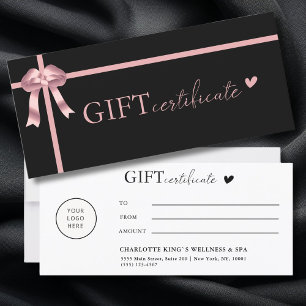 Customer specific, Logo Business Gift Certificate