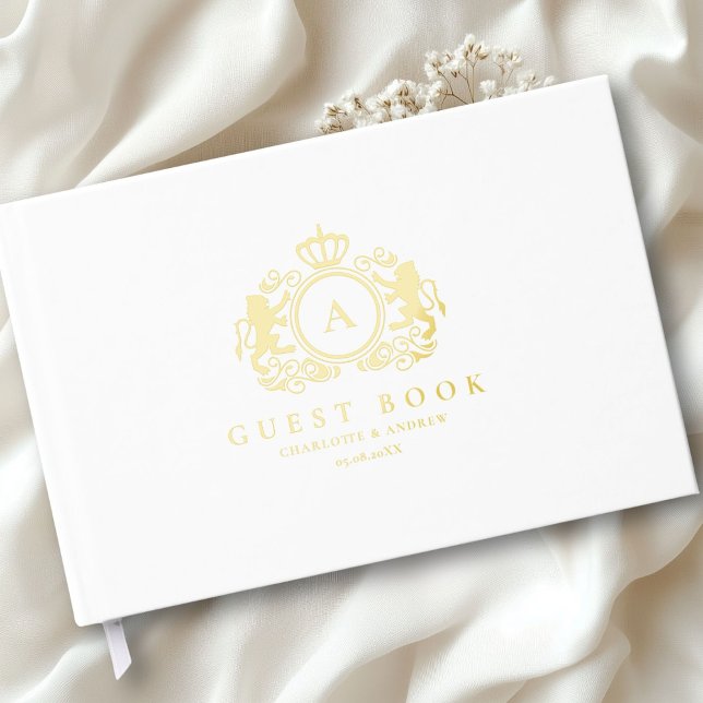Customer specific Logo Monogram Wedding Foil Guest Book (Customer specific Logo Monogram Foil Wedding Guest Book with your name and date. )