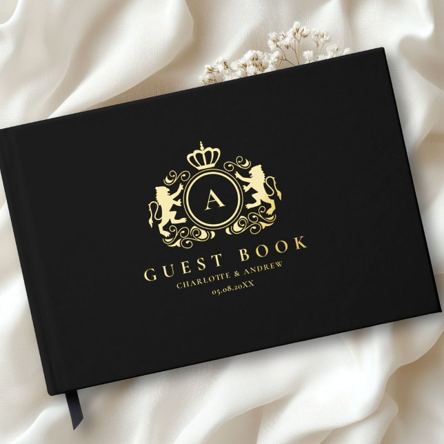 Customer specific Logo Monogram Wedding Foil Guest Book (Customer specific Logo Monogram Foil Wedding Guest Book with your name and date. )