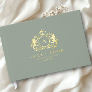 Customer specific Logo Monogram Wedding Foil Guest Book