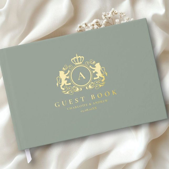 Customer specific Logo Monogram Wedding Foil Guest Book (Customer specific Logo Monogram Foil Wedding Guest Book with your name and date. )