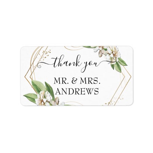 Customer_specific Thank you floral beautiful Label