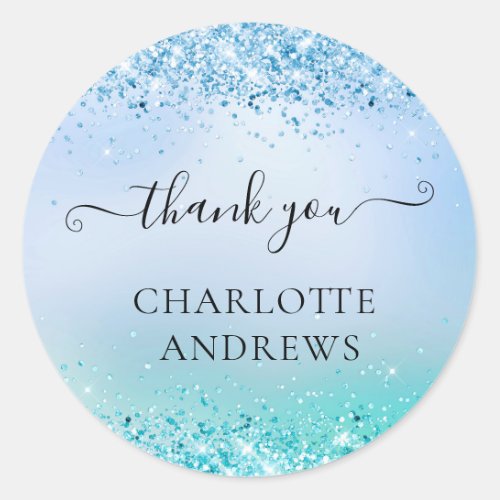 Customer_specific Thank you Glitter Classic Rou Classic Round Sticker