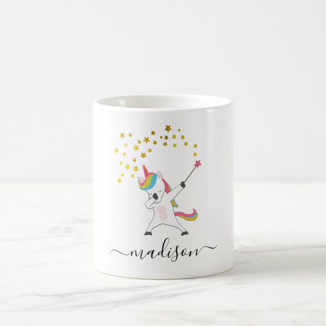 Customer-specific unicorn with Magic wand Stars Coffee Mug (Center)
