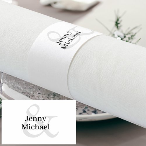 Customer_specific white black wedding napkin bands