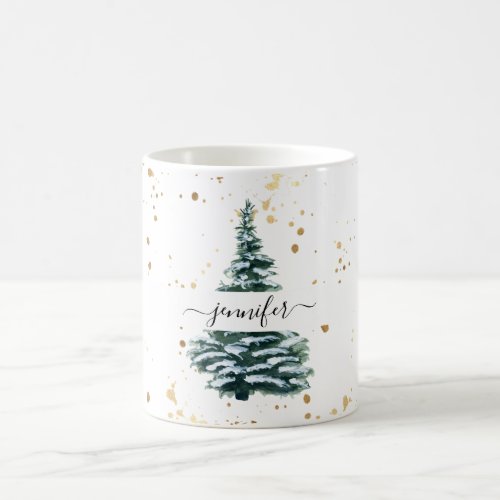 customer specific winter fir tree coffee mug