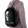 Customer Text Template Black & White Pop Art Skull Drawstring Bag
