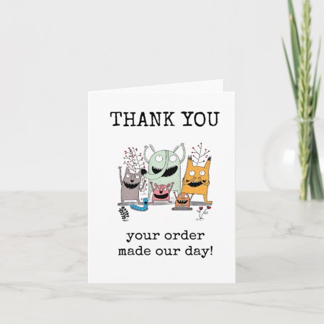 Customer Thank You Card, Funny, Cute Card (Front)