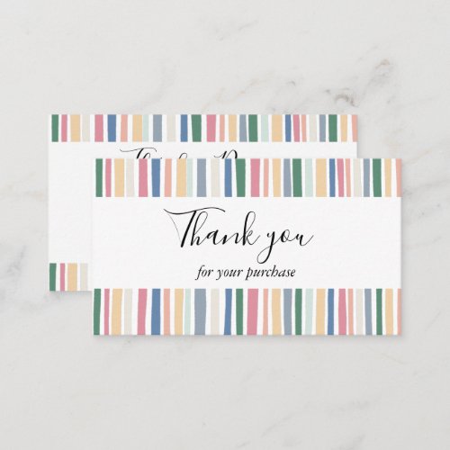 Customer Thank You Dusty Stripes Minimalist Chic  Business Card