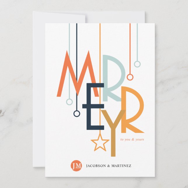 Customer Thank You Holiday Simple Merry Card (Front)