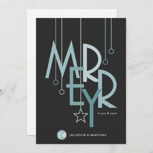 Customer Thank You Holiday Simple Merry Teal