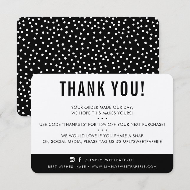 CUSTOMER THANK YOU modern eco kraft black (Front/Back)