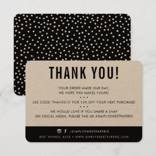 CUSTOMER THANK YOU modern eco kraft black Card