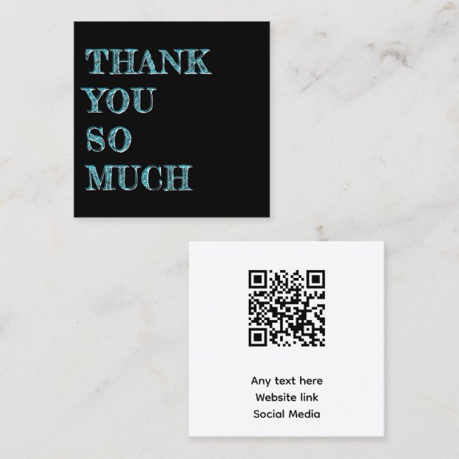Customer Thank You QR code Business Cards (Front/Back)