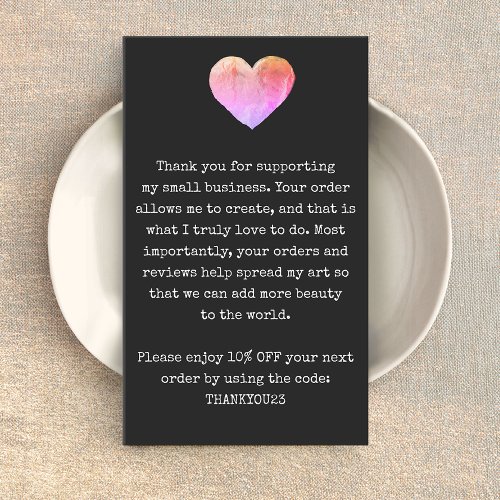 Customer Thank You Rainbow Heart Business Card