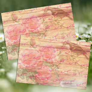 Customer Thank You Roses and Bird Tissue Paper