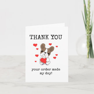 Customer Thanks For Your Order Card, Thank You Card