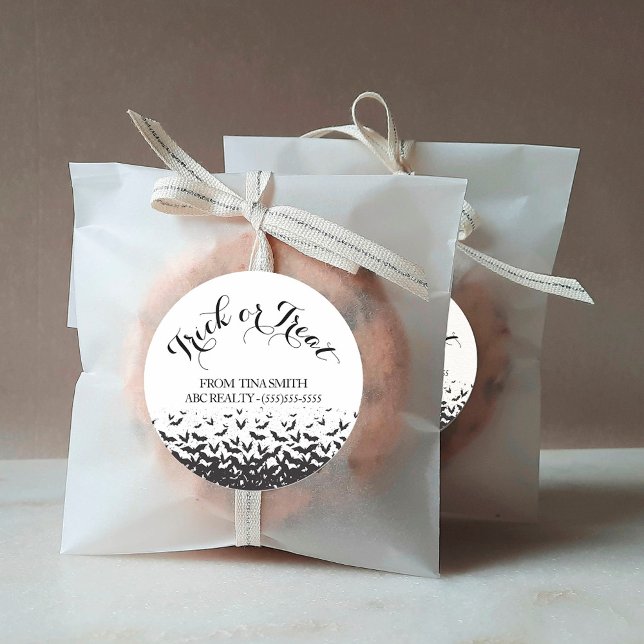 Customer Trick or Treat Halloween Classic Round Sticker (Creator Uploaded)