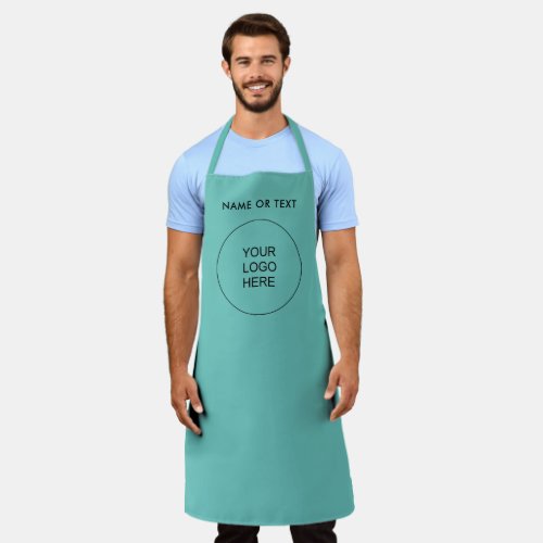 Customer Your Business Logo Text Name Here Teal Apron