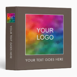 Customer Your Company Logo Text Here Brown 3 Ring Binder