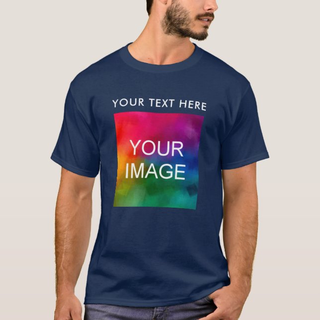 Customer Your Text Here Upload Own Logo or Photo T-Shirt (Front)