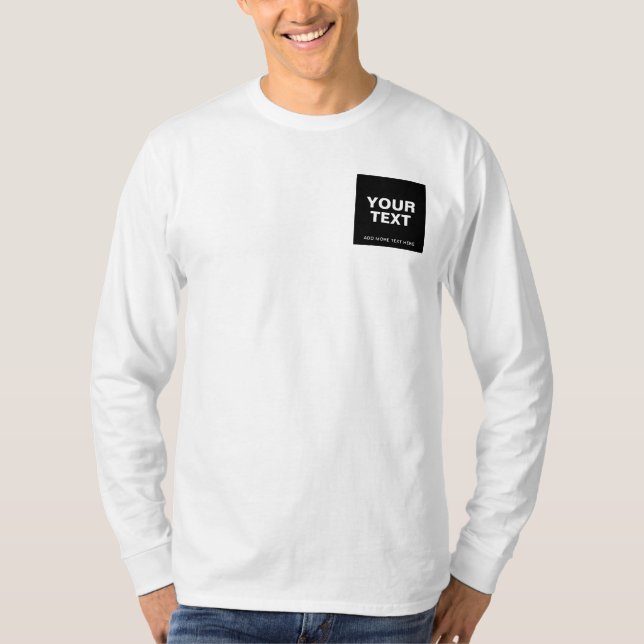 Customers Add Text Name Photo Mens Long Sleeve T-Shirt (Front)