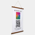 Customers Company Business Logo Text QR Code Hanging Tapestry | Zazzle