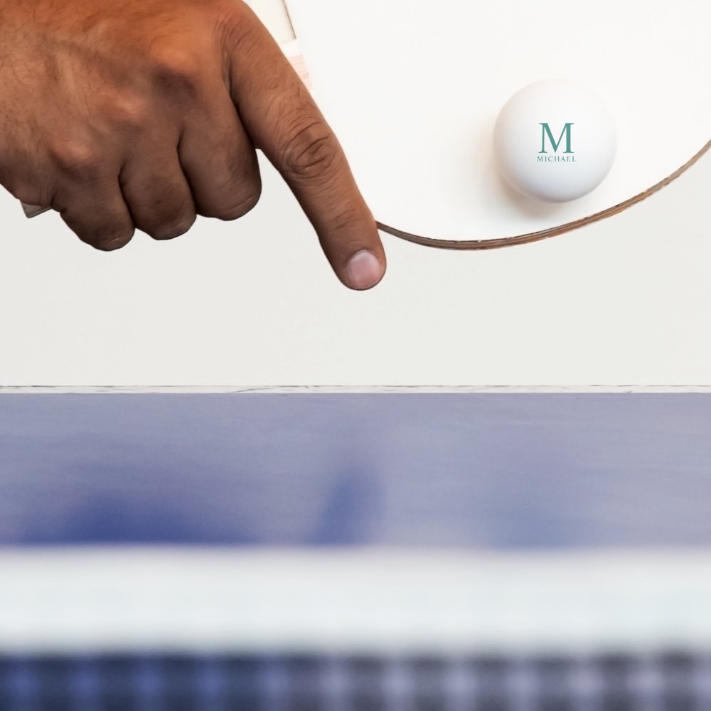 Disover Customers Monogrammed Modern Elegant Template Ping Pong Ball