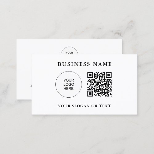 Customers QR Code Company Logo Here Template Business Card