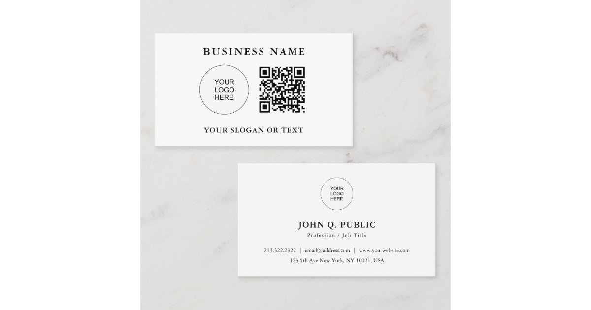 Customers QR Code Company Logo Here Template Business Card | Zazzle