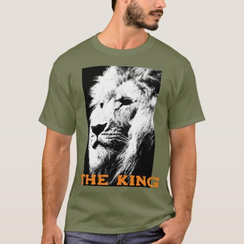 Customers Text Lion Face Mens Deep Fatigue Green T_Shirt