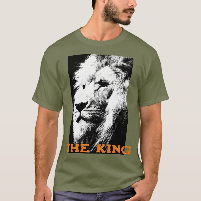 Customers Text Lion Face Mens Deep Fatigue Green T-Shirt (Front)