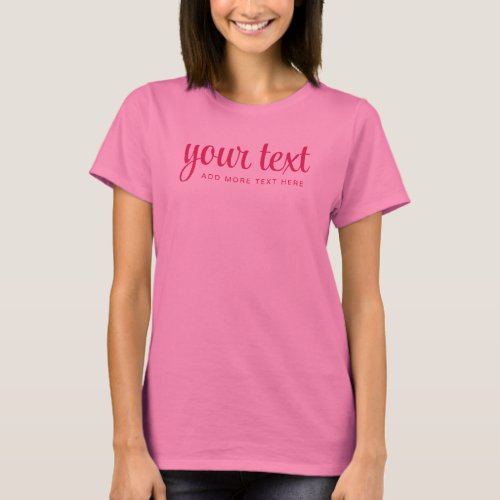 Customers Text Womens Modern Pink Elegant Template T_Shirt