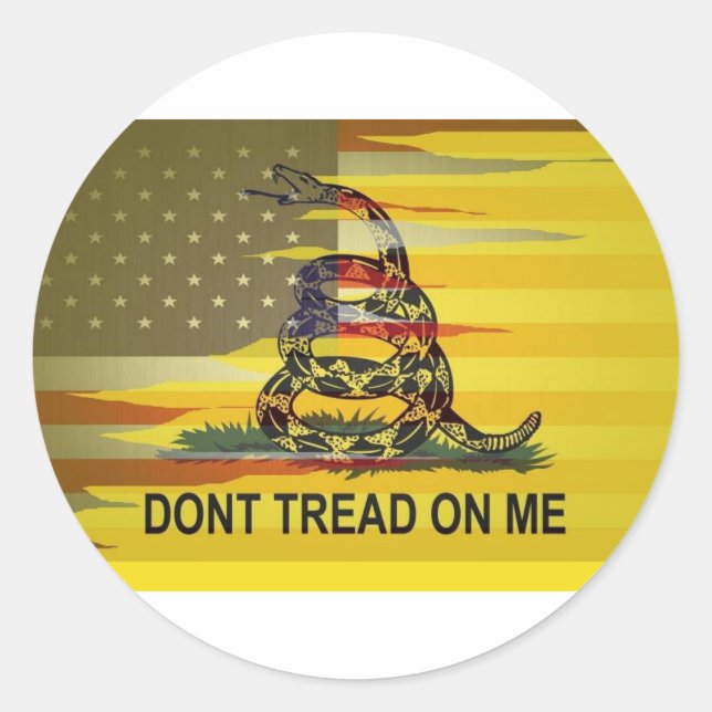 CustomGadsden Classic Round Sticker (Front)