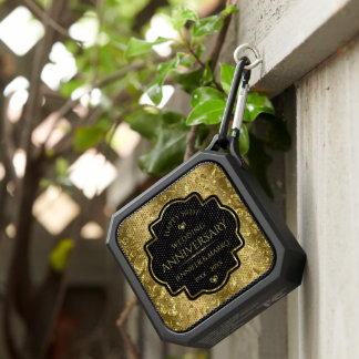 CustomGold Floral Damasks 50th Wedding Anniversary Bluetooth Speaker