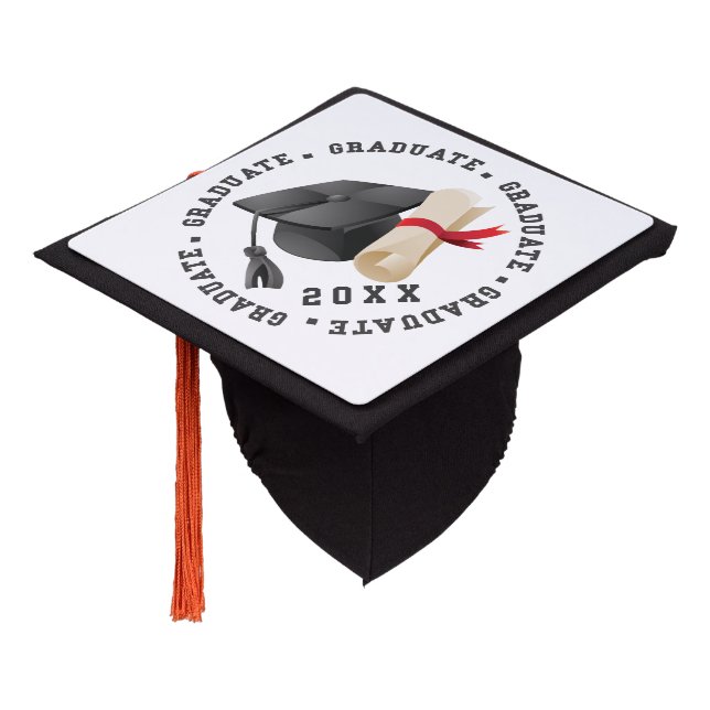 CustomGrad Hat and Degree Tassel Topper (Angled)