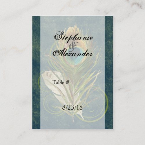 CustomInvites Peacock Feather Wedding Place Cards